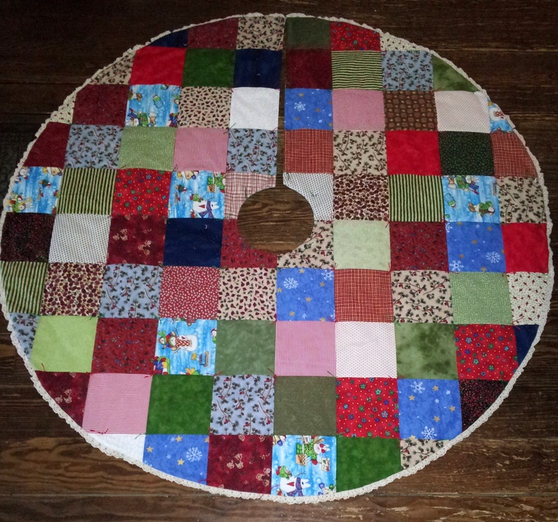 Christmas Tree Skirt Pattern 60 Diameter. Patchwork Etsy