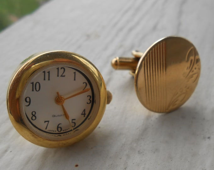 Vintage WATCH Cufflinks. WORKS Wedding Men's Christmas Etsy