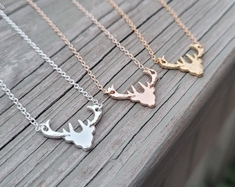 Deer Necklace. CHOOSE YOUR COLOR. Gift For Anniversary, Birthday, Christmas, Gift For Mom, Gift For Dad. Deer Necklace