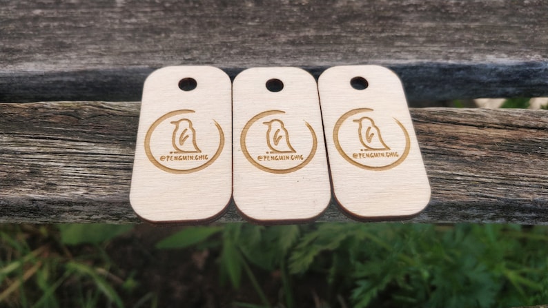 50 YOUR LOGO Tags. Custom Store Tags. Laser Engraved Wood. Custom Orders Welcome. image 8