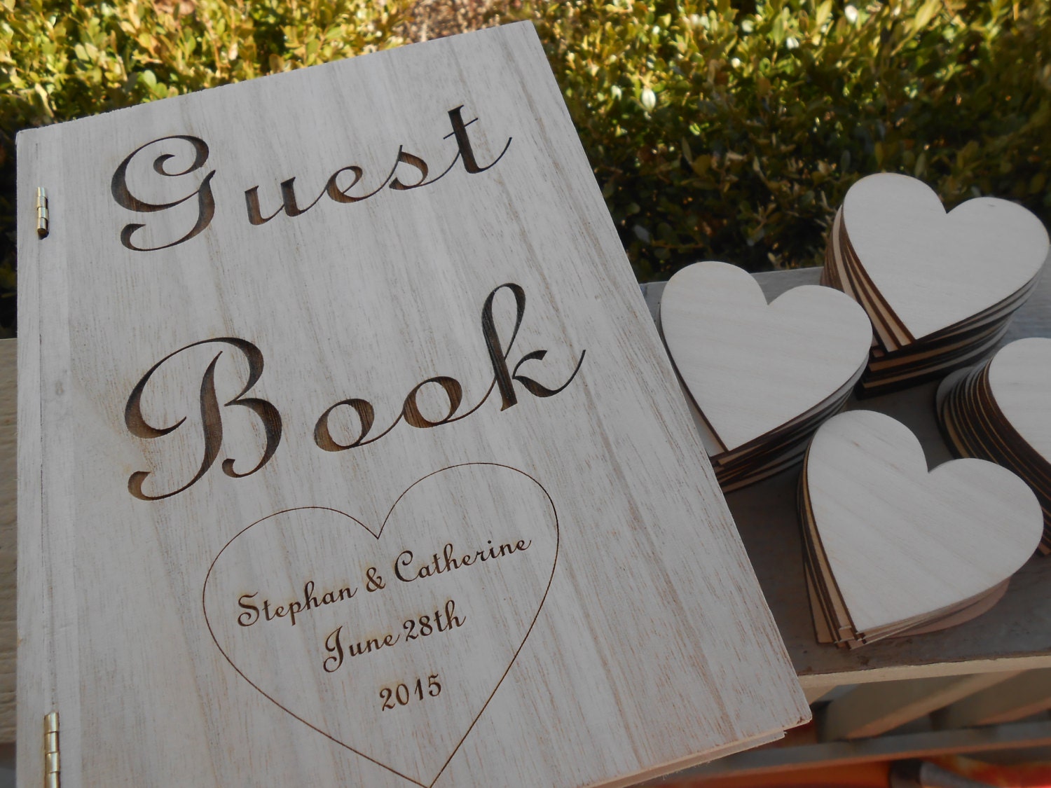 Rustic Guest Book Box With Hearts. Guest Book Etsy