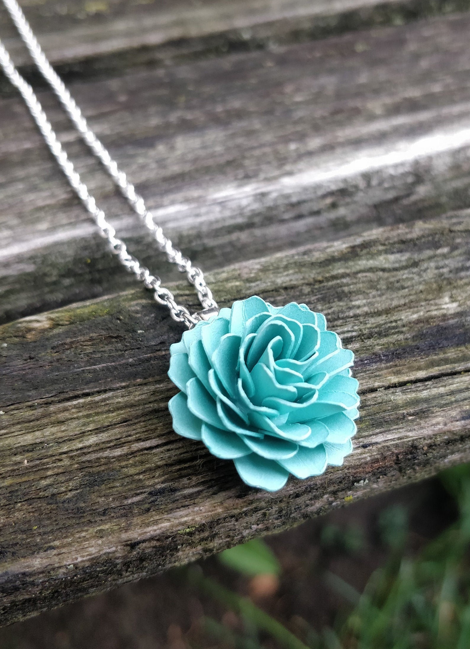 Dahlia Paper Flower Necklace. CHOOSE YOUR COLOR Wedding - Etsy