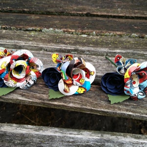 Comic Boutonnieres. Groom, Groomsmen, Buttonhole. Custom Orders Welcome.