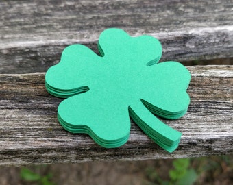 50 Shamrocks, Cardstock. 4 inch. St.Patricks, Escort Cards, Wedding, Wishing Tree, Paper Clover. CHOOSE YOUR COLORS