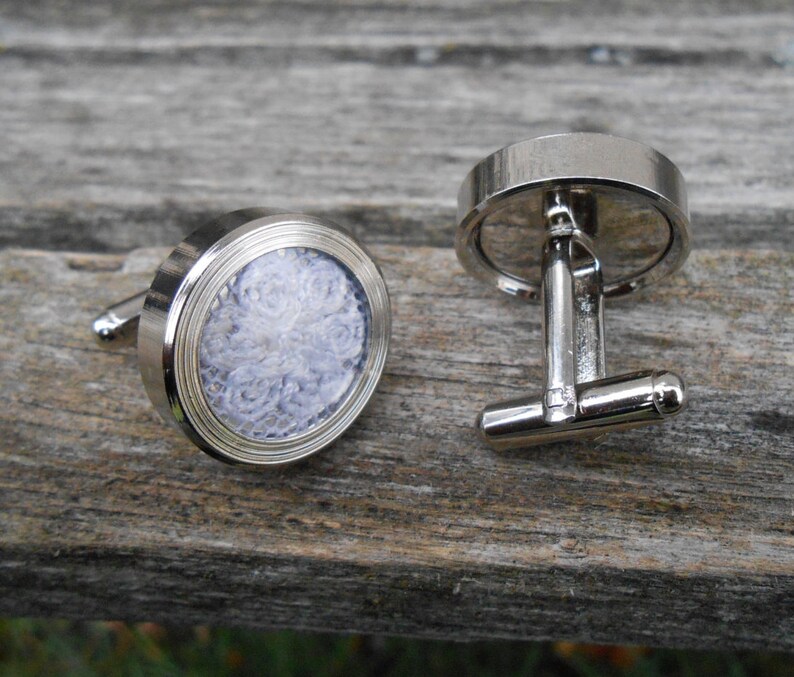 Wedding Dress LACE CUFFLINKS. Groomsmen Gift Dad Gift Memory Etsy