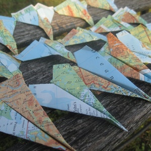 MAP Paper Airplanes. Escort Cards, Wedding Decoration, Party, Birthday, Travel Wedding. CUSTOM ORDERS Welcome.