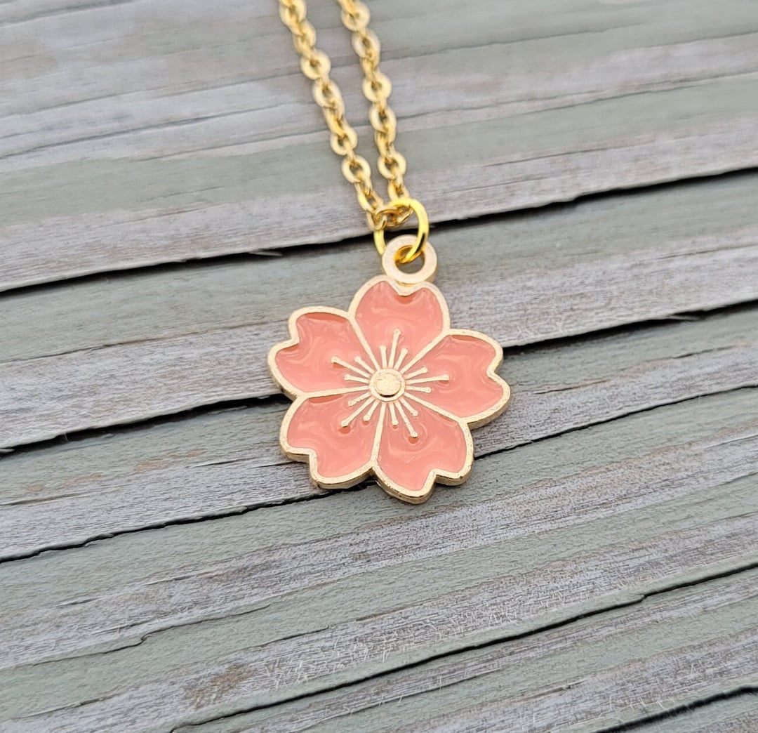 Sakura Necklace. Cherry Blossom Necklace. CHOOSE YOUR COLOR. Gift