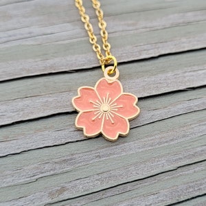 Sakura Necklace. Cherry Blossom Necklace. CHOOSE YOUR COLOR. Gift For Wedding, Bridesmaids, Anniversary, Birthday, Christmas. Japanese