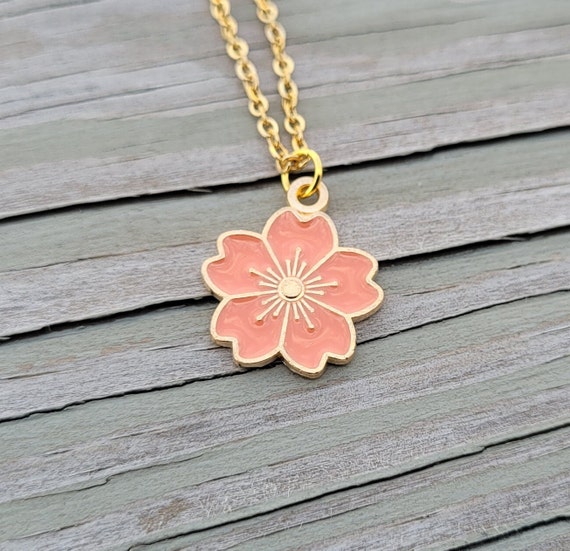 Sakura Necklace. Cherry Blossom Necklace. CHOOSE YOUR COLOR. 