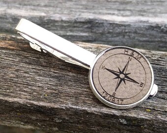 we are Forever family Black Compass Tie Clip Voyage Steampunk Tie Clip Traveler Gift Vintage Compass Tie Clip NOT REALCompass