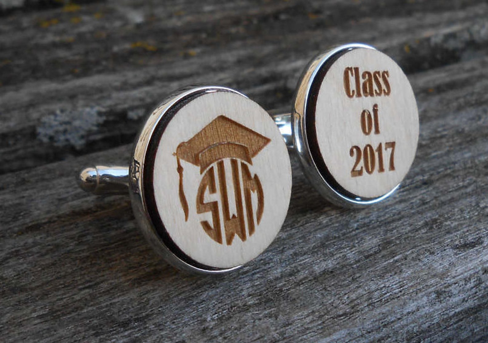 PERSONALIZED Graduation Cufflinks. Grad Gift, Monogram, Custom. Class ...