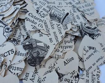 1000 confeti de Alicia en el país de las maravillas. Decoración de bodas, confeti de mesa, confeti de libros. Se aceptan pedidos personalizados.