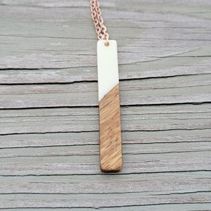 Wood Resin Necklace. Gift For Women, Birthday, Mom, Anniversary Gift.