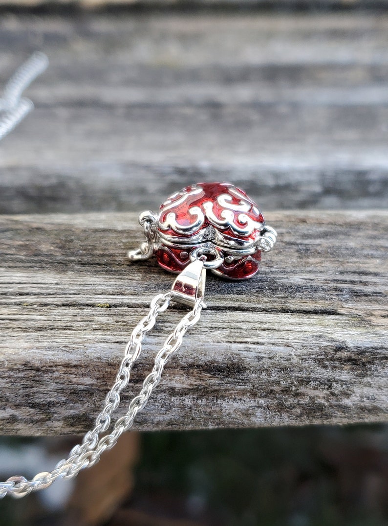 Red Heart Locket Necklace. Anniversary Gift Birthday Etsy