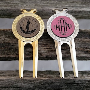 Personalized Golf Divot Tool & Marker. Engraved Leather. Wedding, Groom, Groomsmen Gift, Dad. Anniversary, Birthday, Groom, Father's Day image 5