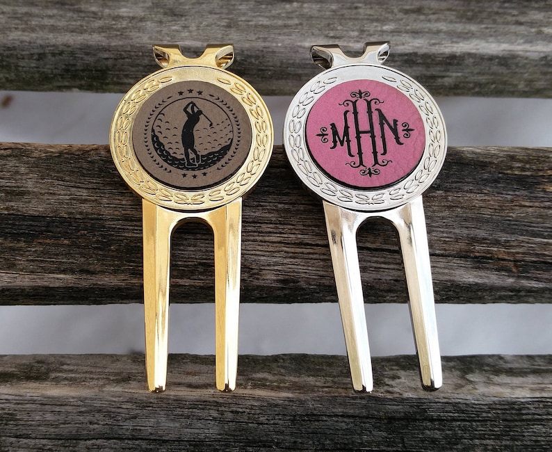 Personalized Golf Divot Tool & Marker. Engraved Leather. Wedding, Groom, Groomsmen Gift, Dad. Anniversary, Birthday, Groom, Father's Day image 5