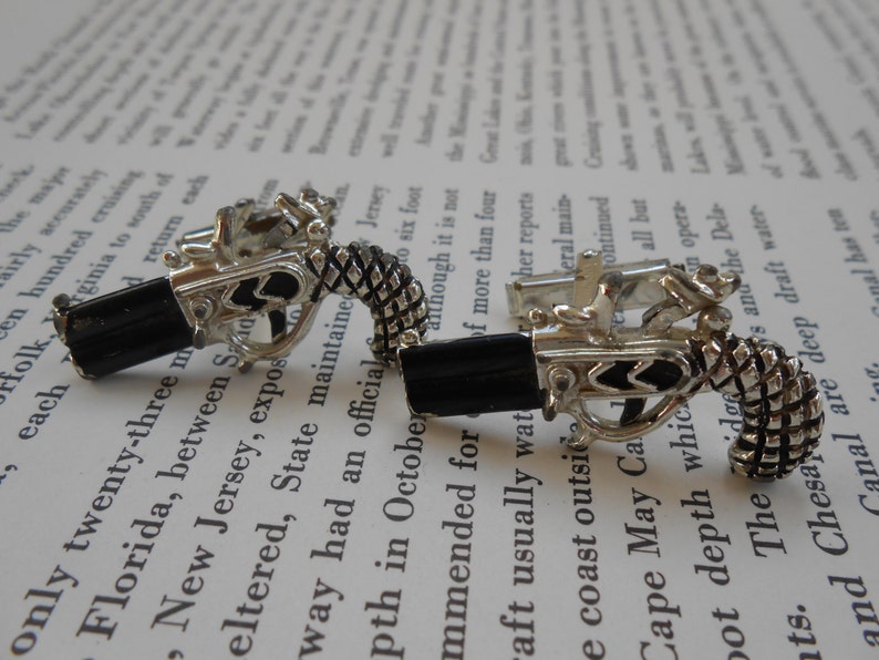 Flintlock Gun Cufflinks Dad. Vintage Double Barrel Men/'s Wedding Anniversary Groomsmen Gift Groomsmen