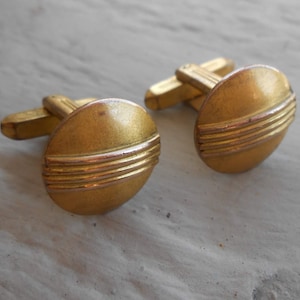 Vintage Gold Abstract Cufflinks. Wedding, Men&#39;s Christmas Gift, Dad. Art Deco. 1930&quot;s
