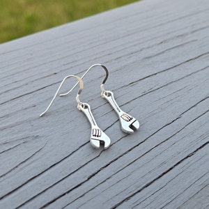Wrench Earrings. Silver. Gift For Mom, Anniversary Gift. Dangling. Tool Earrings. Gift For Her