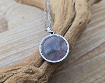 Fluorite Stone Necklace. Gift For Her, Gift For Mom, Anniversary Gift, Birthday, Christmas, Mother's Day. Purple & Green