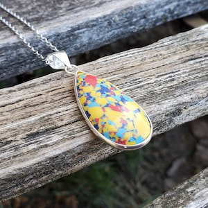 Mosaic Jasper Necklace. Gift For Mom, Women, Anniversary Gift. Birthday, Christmas.