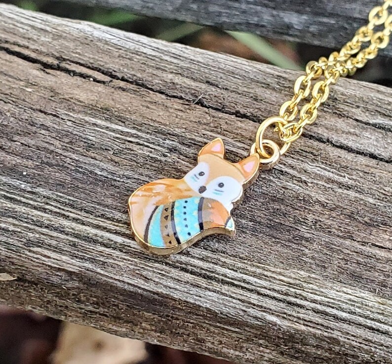 Fox Necklace. CHOOSE YOUR COLOR. Gift for Anniversary - Etsy