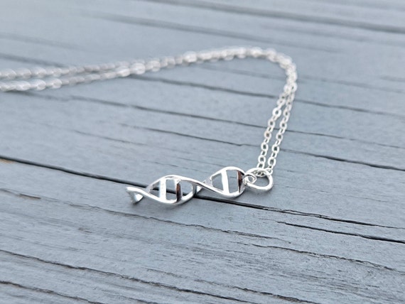 Sterling Silver DNA Necklace. Anniversary Gift, Birthday Gift