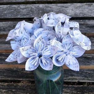 Sheet Music Custom Bouquet. CHOOSE YOUR SONG! Valentine&#39;s, Anniversary, Wedding, Centerpiece, Gift For Mom.