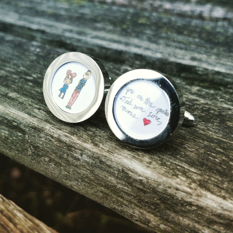 YOUR Children's Art Work Cufflinks. Custom Personalized. Etsy