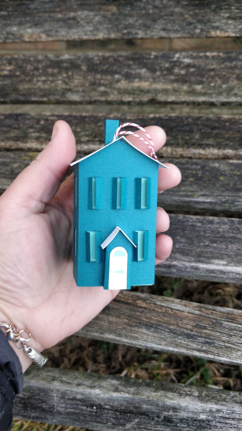 Holiday Christmas Decoration Paper House Ornament Paper House Ornament