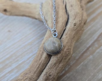 Petoskey Stone Necklace. 14mm Fossilized Coral. Christmas Gift, Anniversary Gift. Michigan Gift, Gift For Her, Michigan Necklace, Birthday