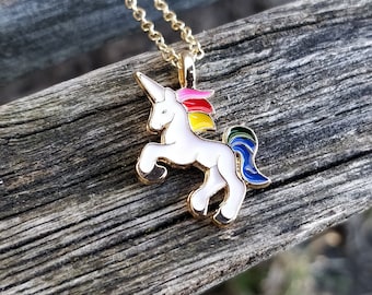 Rainbow Unicorn Necklace. Gift For Girls, Mom, Wedding, Bridesmaids, Anniversary, Birthday, Christmas. My Little Pony