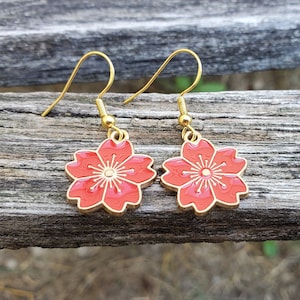 Sakura Earrings. CHOOSE YOUR COLOR. Cherry Blossom Earrings. Gift For Wedding, Bridesmaids, Anniversary, Birthday, Christmas. Japanese
