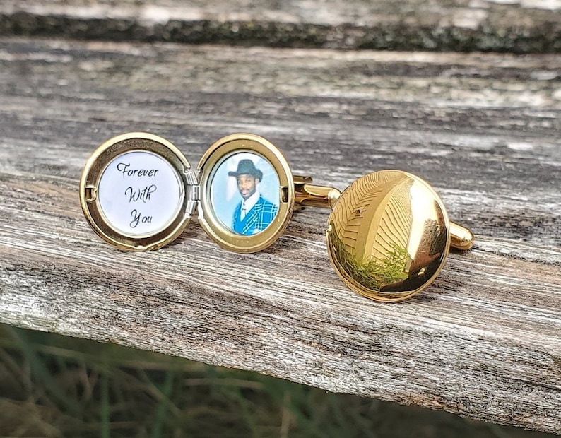Custom Photo Cufflinks. Wedding, Men, Anniversary, Father's Day, Christmas Gift, Dad, Birthday. Gifts For Men. Locket Cufflinks image 3