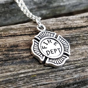 Maltese Cross Necklace. Fire Department Necklace. Firefighter Gift. Gift For Dad