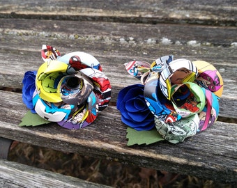 Comic Book Boutonnieres. CHOOSE You COMICS & COLORS! Any Amount, Colors, Theme, Etc. Custom Orders Welcome.