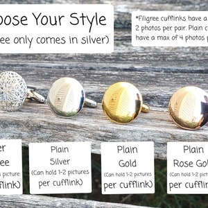 Custom Photo Cufflinks. Wedding, Men, Anniversary, Father's Day, Christmas Gift, Dad, Birthday. Gifts For Men. Locket Cufflinks image 2