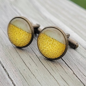 BEER Cufflinks, Ale. Wedding, Men's, Groomsmen Gift, Dad. Christmas, Stocking Stuffer, Anniversary, Birthday, Unique Gift. Stein, Mug, Pint