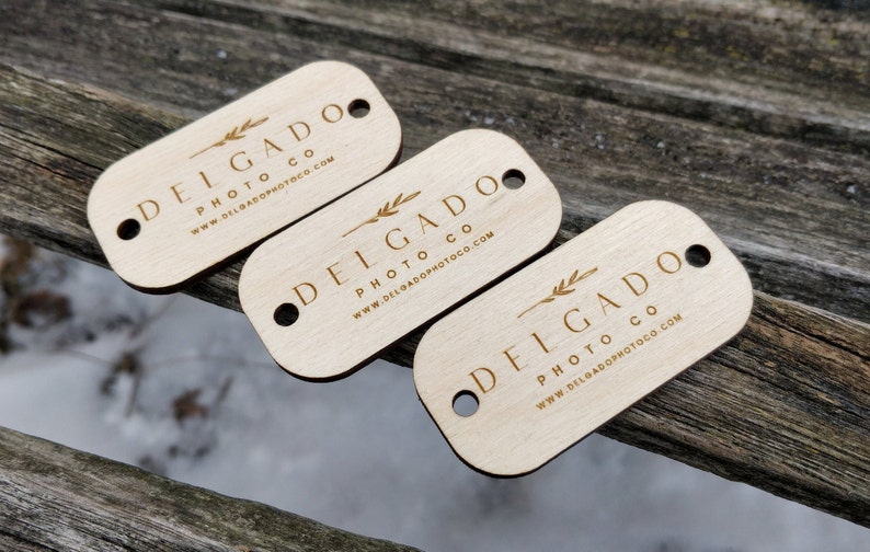 50 YOUR LOGO Tags. Custom Store Tags. Laser Engraved Wood. Custom Orders Welcome. image 6