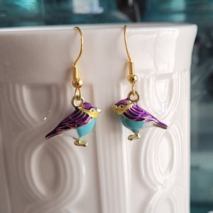 Bird Earrings. CHOOSE YOUR COLOR. Gift For Mom, Gift For Women, Anniversary Gift. Dangling