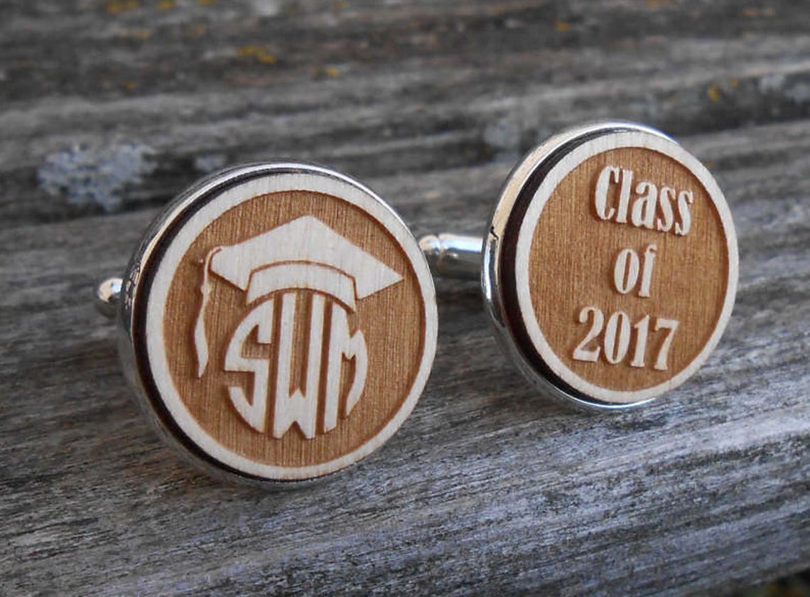 PERSONALIZED Graduation Cufflinks. Grad Gift, Monogram, Custom. Class ...