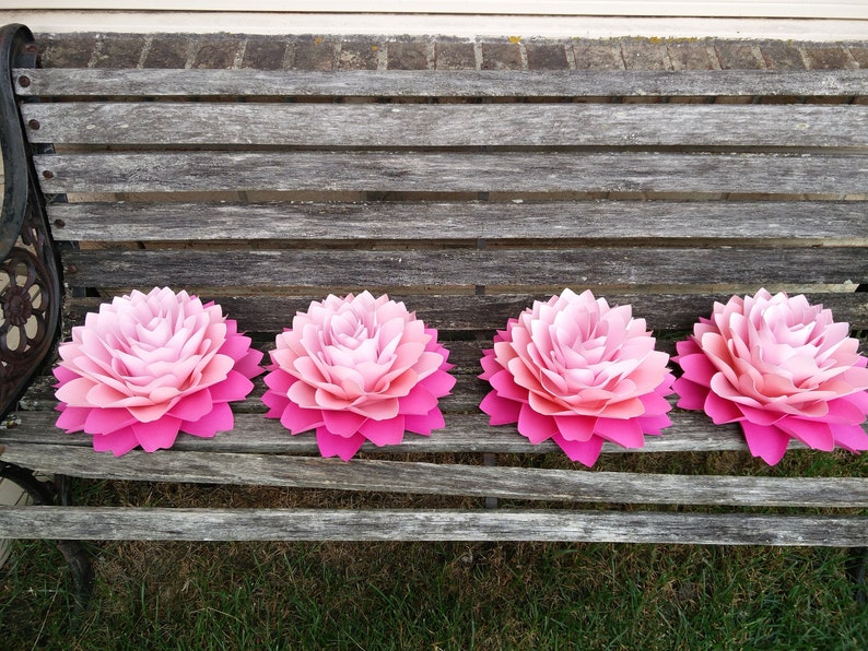 HUGE Dahlia Centerpiece Flowers. 10.5. ROYGBIV. Wedding, Gift, Decoration, Event, Gay Pride, Table Decor, Large Paper Flower image 9