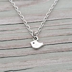 Tiny Bird Necklace. Gifts For Her, Mom, Anniversary Gift. Birthday. Bird Jewelry
