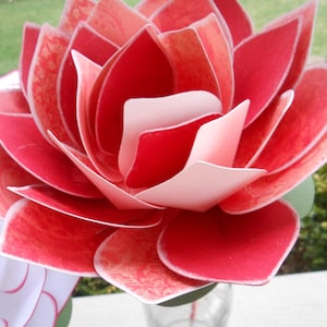 LOTUS Flower Bouquet. Bridal, Bridesmaid, Flower Girl. Paper Flower Bouquet.
