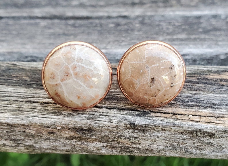 Petoskey Stone Cufflinks Groomsmen Gift Fossilized Coral Christmas Gift Wedding Gift For Dad.