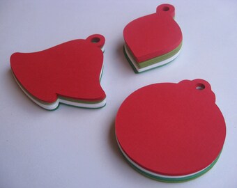 100 Christmas Ornament Tags. 3.5 inch. CHOOSE YOUR COLORS. Gift, Decoration.