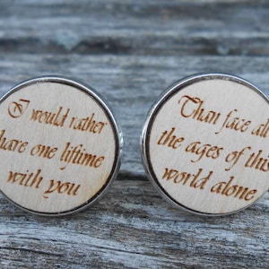 I Would Rather Share One Lifetime Cufflinks. Engraved. Wedding, Groom Gift, Anniversary. Birthday, Christmas, Valentine&#39;s