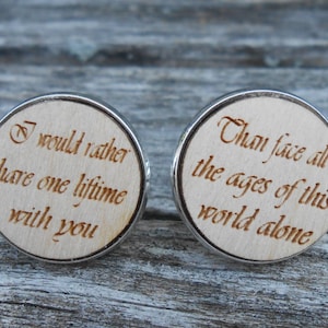 I Would Rather Share One Lifetime Cufflinks. Engraved. Wedding, Groom Gift, Anniversary. Birthday, Christmas, Valentine's