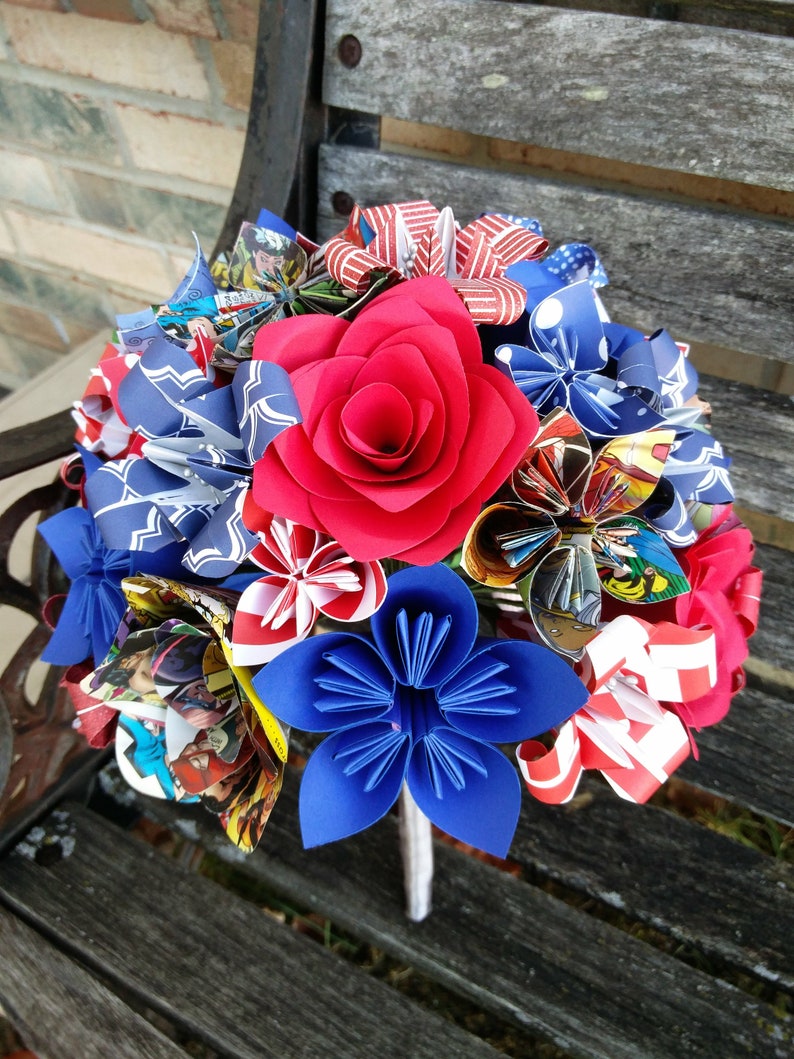 Custom COMIC BOOK Paper Flower Wedding Bouquets Bridesmaid Bride Custom Orders Welcome
