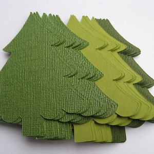 50 Christmas Trees. CHOOSE SIZE & COLORS. Custom Orders Welcome. Tags, Decoration, Holiday. 2 to 10 Inch